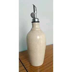 Hatfield Pottery Oil Vinegar Cruet Vanilla Bean Handmade In North Carolina Usa